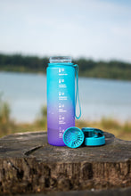 Afbeelding in Gallery-weergave laden, Motiverende waterfles met fruitfilter / Proteïne shaker Blue skies
